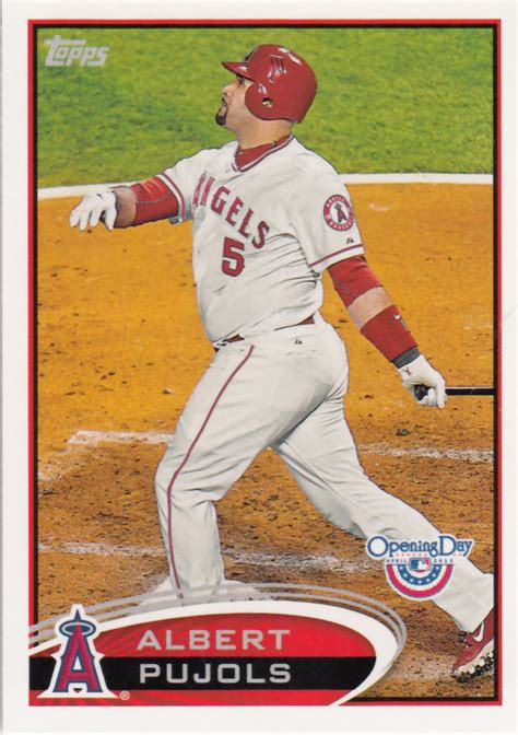 Albert Pujols 2012 Topps Opening Day Card 200 Baseball Cards