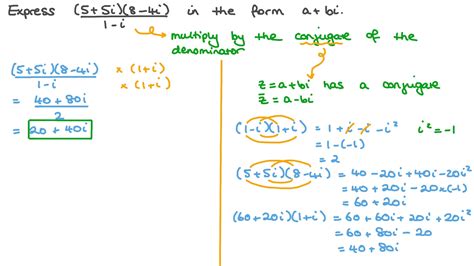 Question Video Simplifying Complex Number Expressions Using Conjugates