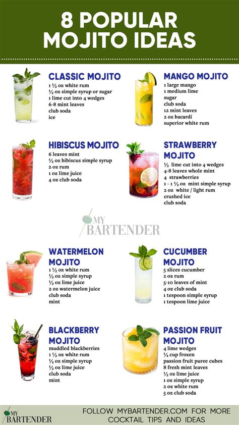 Mojito Ideas Bartender Drinks Recipes Boozy Drinks Cocktail Drinks