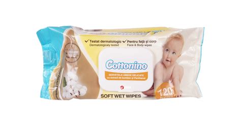 Servetele Umede Cu Capac Cottonino 120buc Bumbac Si Panthenol