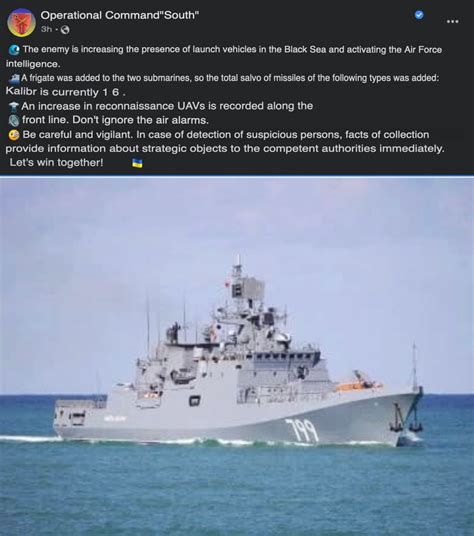 Russia sends Kalibr missile carrier in Black Sea and steps up drone surveillance - Operational ...