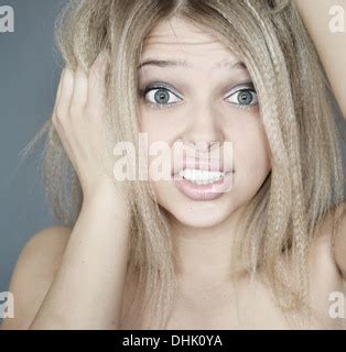 Surprised Nude Woman Stock Photo Alamy