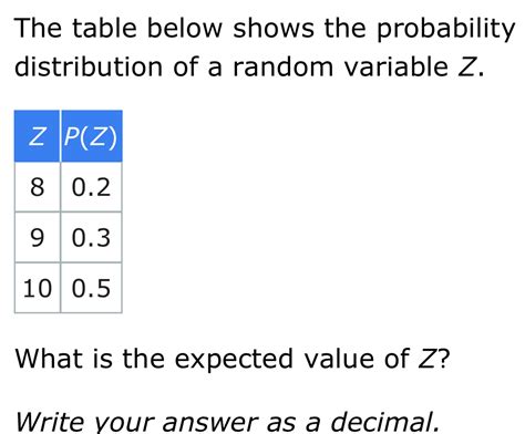 The Table Below Shows The Probability Distribution Of A Random Variable