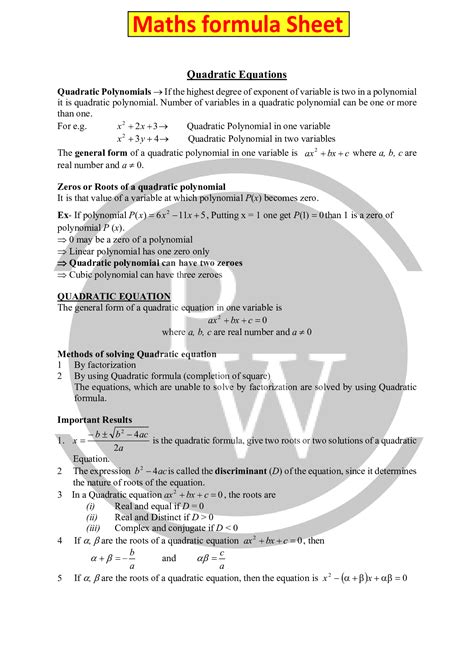 Quadratic Equation Formula Definition Properties Examples Quadratics Quadratic Equation