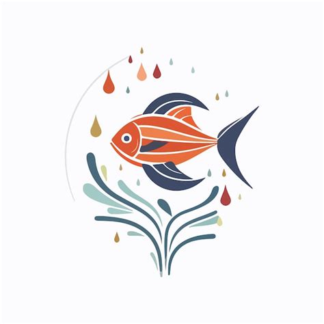 Logo D Art De Poisson Vecteur Premium