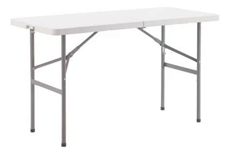 Mesa Plegable De Plástico 1 20m Tipo Portafolio Zm r120p Color Blanco