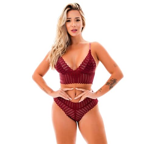 Kit Conjunto De Renda Sem Bojo Alça Regulavel Rendado Leve Sexy Cropped Lingerie Calcinha