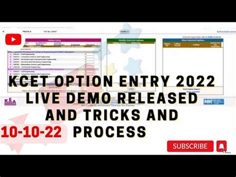 Kcet Option Entry Live Demo Released And Tricks And Process Hello