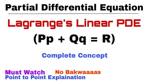 Lagrange S Linear Pde Complete Concept Partial Differential