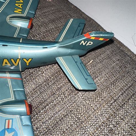 1950 S T N Nomura JET PLANE NAVY DEMON 8 Japan Tin Friction W Blink