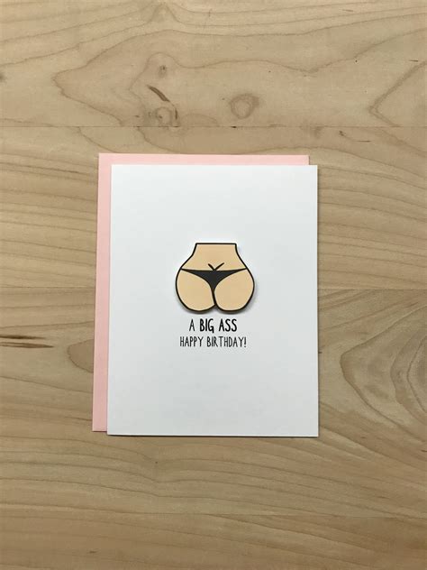Funny Birthday Card A Big Ass Happy Birthday Card Funny Etsy