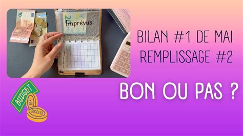 BILAN SEMAINE 1 MAI ET REMPLISSAGE SYSTÈME DES ENVELOPPES BUDGET