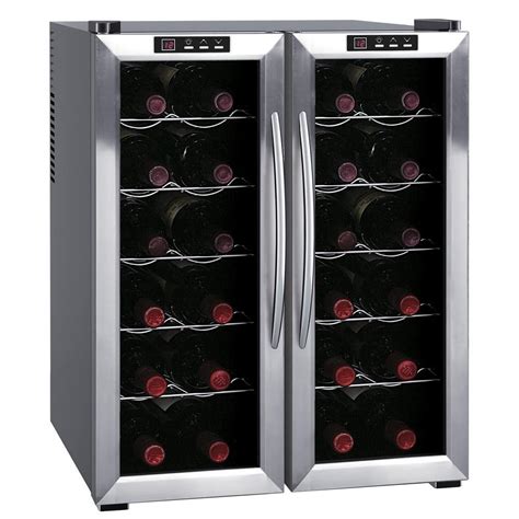 SPT 24-bottle Double-Door Dual-Zone Thermo-Electric Wine Cooler with H ...