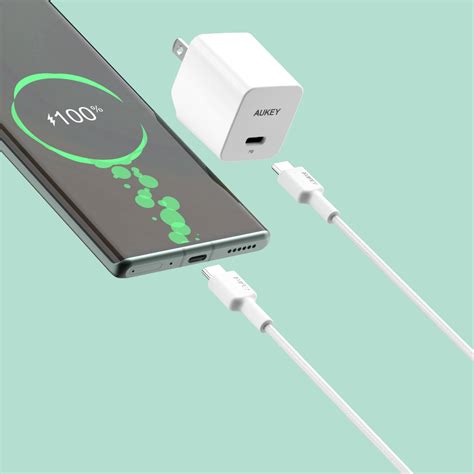 Aukey Usb C To Usb C Braided Nylon Cable Transfer Data Up To Mbps