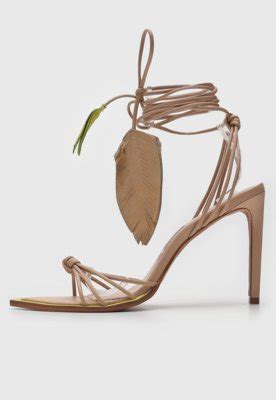 Sandália Santa Lolla Amarração Penas Nude Compre Agora Dafiti Brasil