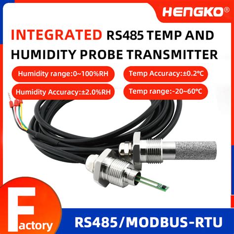 Hengko Ht607 Thread Probe Rs485 Modbus Rtu Temperature And Humidity Sensor Transmitter For