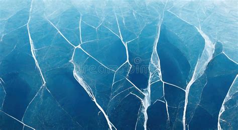 Broken Ice Cracked Texture Blue Scratched Surface Ai Generated Stock Illustration Illustration