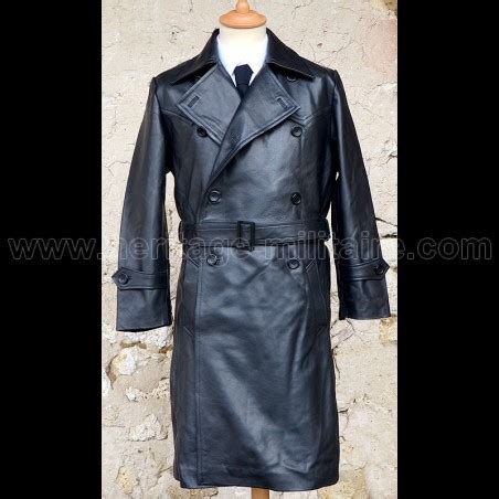 Grand Pardessus En Cuir Police Allemande Wwii