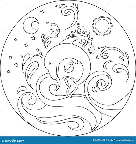 Mandala De Dauphin De Coloration Illustration De Vecteur Illustration