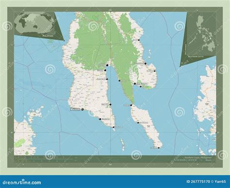 Southern Leyte Philippines Osm Labelled Points Of Cities Stock Illustration Illustration Of