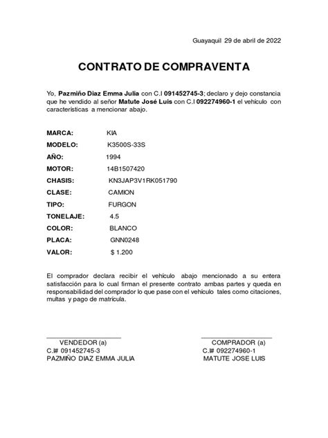 Carta Compra Venta Pdf