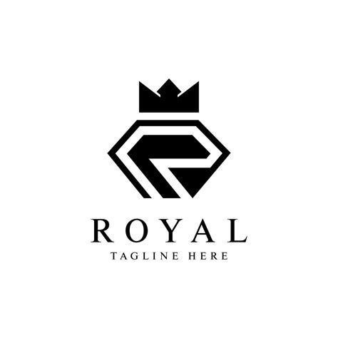 Royal Letter R Logo Crown Elegant Luxury Minimal Concept Design Vector