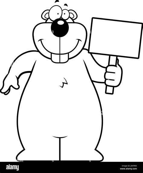 A Happy Cartoon Gopher With A Sign Stock Vector Image And Art Alamy