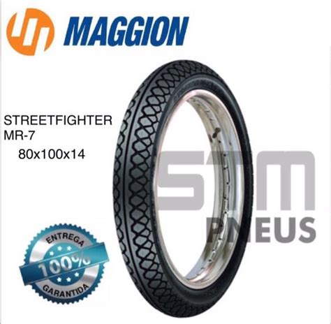 Pneu Honda Biz Traseiro Medida 80 100 14 Maggion Streetfighter Pop 100