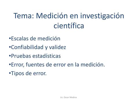 PPT Tema Medición en investigación científica PowerPoint