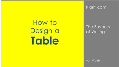 How to Design a Table Layout