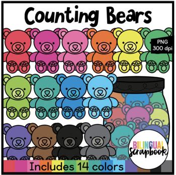 Counting Bears Clipart By Bilingual Scrapbook Alexa Contreras TpT