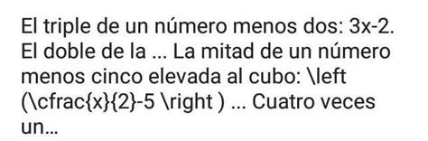 El doble de un número menos dos veces cinco más tres cuartos Brainly lat