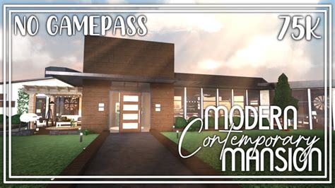 No Gamepass Modern Contemporary Mansion [75k] Roblox Bloxburg House