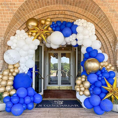 2022 Graduation Balloon Arch Bluewhitegold Sparkle Foil Etsy