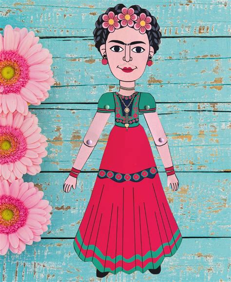 Articulated Doll Frida Kahlo Famous Artist Cut Out Doll Frida Digital
