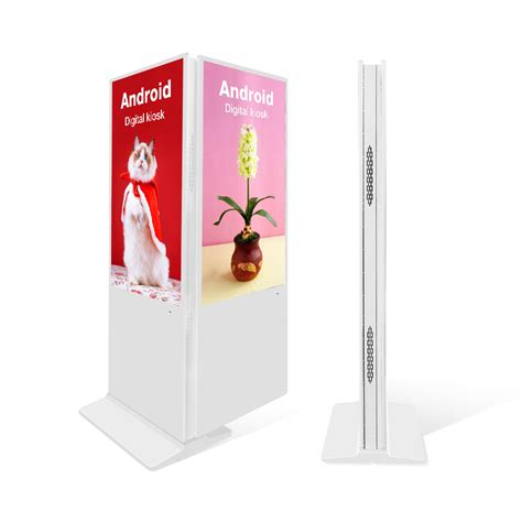 Ultra Slim Double Sided Floor Standing Android Touch Screen LCD Digital