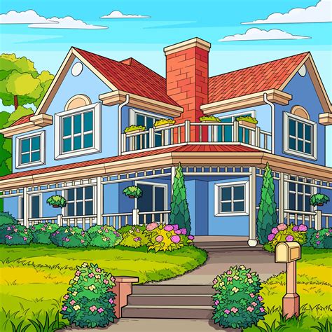 cartoon style house portrait