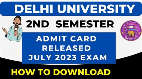 Delhi University Nd Semester Admit Card Released Du Second