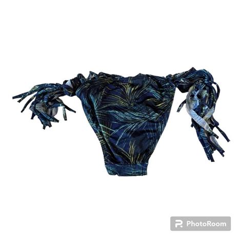 Victoria S Secret Victoria S Secret Women S Large Blue Fringe Bikini