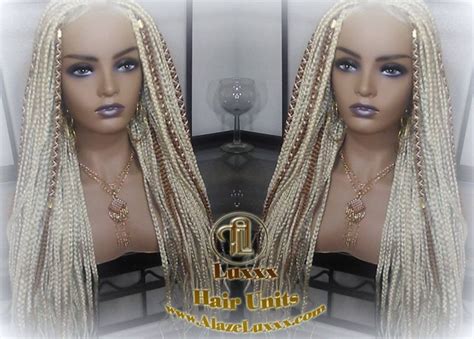 Blonde Mix Box Braid Wig Ombre Balayage Honey Blonde Etsy