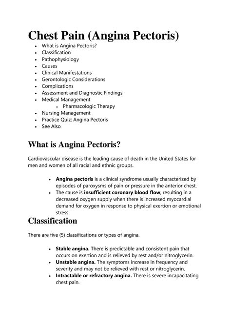 Solution Chest Pain Angina Pectoris Studypool