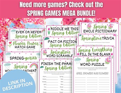 Spring Trivia Game Printable Fun Spring Questions And Etsy