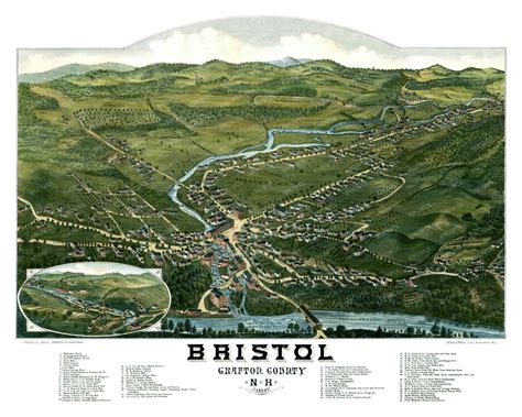 Historic old map of Bristol, New Hampshire from 1884 - KNOWOL