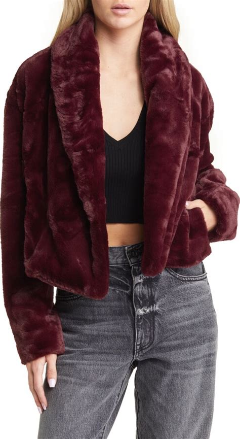 Blank Nyc Shawl Collar Faux Fur Crop Jacket Shopstyle