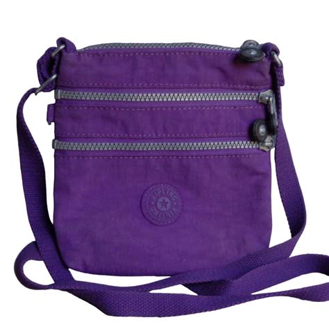 Kipling Purple Nylon Crossbody Bag Adjustable Strap... - Depop