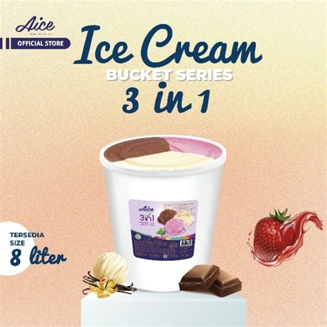 Jual Aice Ice Cream 3in1 8liter Es Krim 3 Rasa Vanilla Strawberry