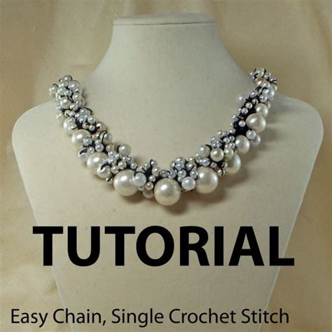 Crochet Pearl Or Beaded Necklace Tutorial By Ljeans On Etsy