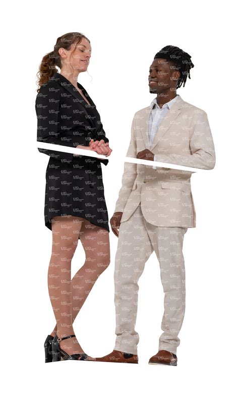 Cut Out Man And Woman Standing On A Balcony And Talking Vishopper