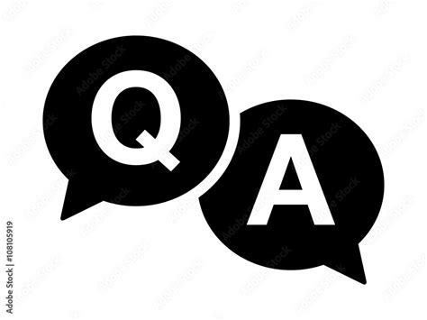 Questions And Answers Or Qanda Speech Bubbles Flat Icon For Apps And Websites Stock Vector Adobe