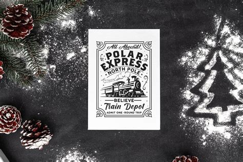 Polar Express Ticket Svg Png Files Train Svg Holiday Svg Etsy